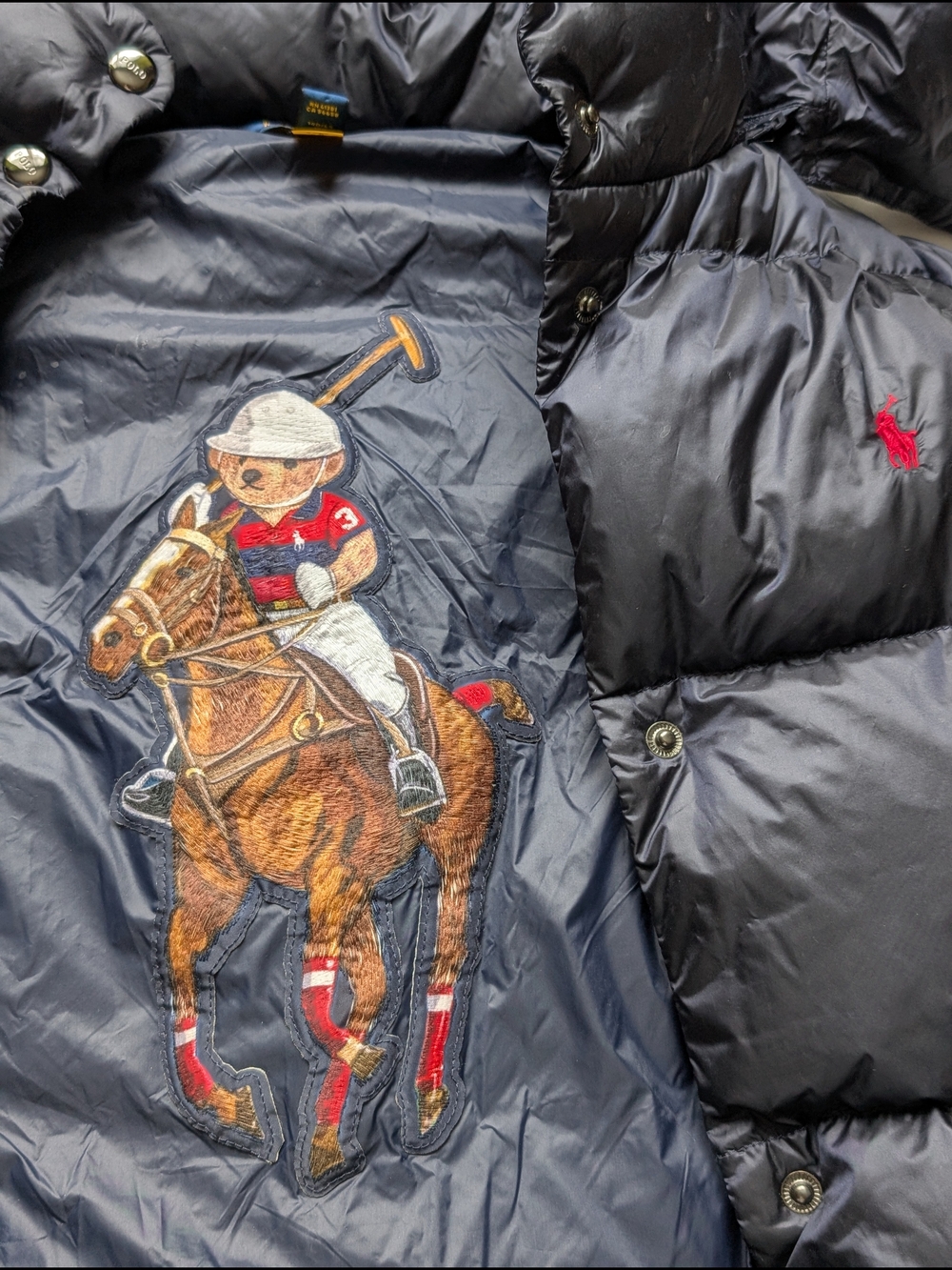 Polo Ralph Lauren Girls Polo Bear Long Down Puffer Jacket Size M (8-10) - Picture 8 of 14